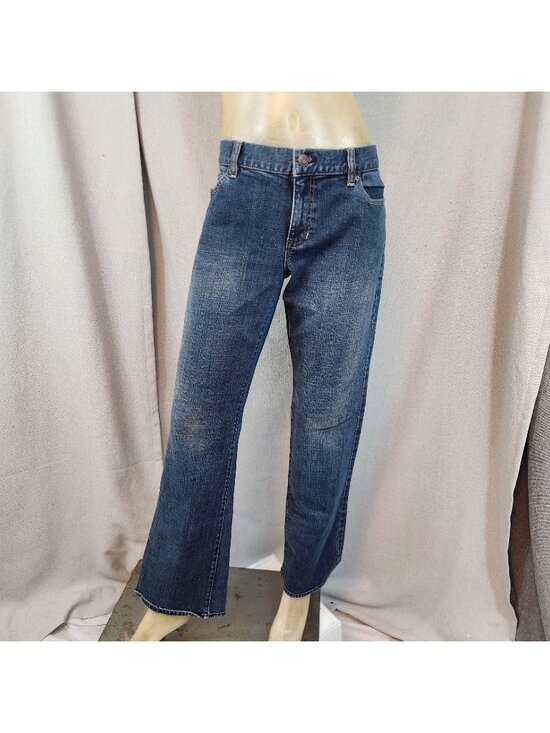 Old Navy Denim - Old Navy Blue Stretch Boot Cut Mid Rise Denim Blue Jean Size 12 R LARGE 34 Wx 31